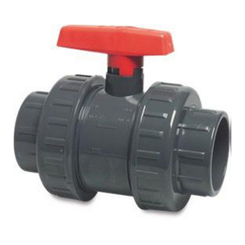 1" Ball Valve (Double Union)  RED HANDLE